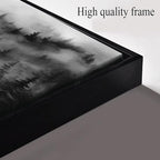 Foggy Forest Wall Art for Living Room Black and White Pictures for Wall Home Office Wall Decor with Black Frame 29 x 58 Inch