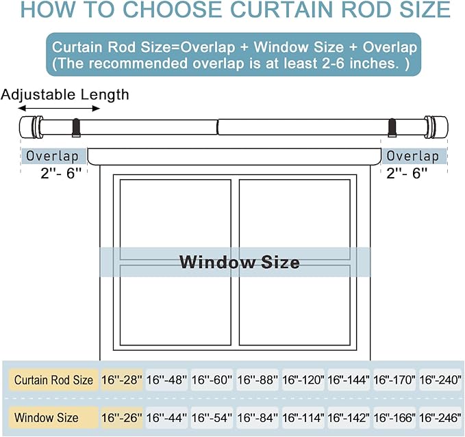 Curtain Rods for Windows 16 to 28 Inches Adjustable Length 1 Inch Diameter Window Curtain Rod with Aluminium Finials, Flash Gold