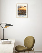 HesenDot Natural OAK Wood Framed London City Wall Art,12x16in Landscape Canvas Wall Print Poster,Classic Urban Landmark Wall Decor for Living Room,Bedroom,Office Gallery Set of 1