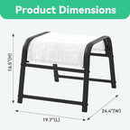 JEAREY All-Weather Outdoor Footstools Patio Ottoman Footrest Set of 2, Ergonomically Designed for Garden, Deck, Yard & Poolside - White