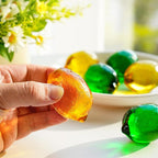 Glass Lemon Figurine Collectibles Glass Fruits Decoration for Home Kitchen Office Table Centerpiece Lemon Ornament Decoration