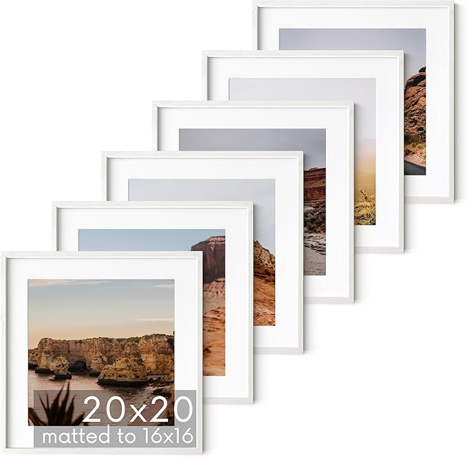 HAUS AND HUES White Square Frames Set of 6-20x20