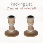 Wooden Taper Candle Holders: Wood Candlestick Holders Rustic Farmhouse Fall Decor for Living Room Dinning Table Centerpiece Christmas Set of 2