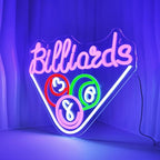 Billiards Neon Signs for Wall Decor Purple LED Light Sign for Preppy Room Decor Light Up Sign for Game Room Birthday Party Decoration USB Powered