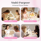 Yokilly Half Moon Light for Nail Desk: 23" Foldable Half Moon Desk Lamp with Phone Holder for Beginner - Arch Nail Tech Light with 3 Color Modes & 10 Brightness for Manicure Salon (Diamond, Small)