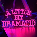 WLHOPE A Little Bit Dramatic Neon Signs for Wall Decor Adjustable Pink LED Lights Decorations for Party Club Living Room Bedroom Office Bar Home Creative Wall Decor