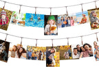 2 Pack Chain Photo Clip Hanging Photo Display Wall Photo Display Metal Photo String with 12 Clips Wall-Mounted Picture Holder for Hanging Painting Family Photos Artworks (Rose Gold Color)
