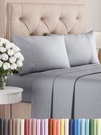 Twin Sheets Set 4 Piece - Includes 2 Pillowcases - Bed Sheets Twin Size - Soft Hotel Luxury Bedding - Cooling, Comfy, Cozy & Breathable - 1 Flat & 1 Fitted & 2 Pillowcases w/ Deep Pockets - Steel Blue