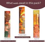 Carnatia Fall Whispers Incense Set – 6 Autumn Scents for Seasonal Warmth | Cozy Comfort & Inviting Ambience | Premium Quality Incense Sticks for Fall Vibes