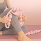 10 Roller Circular Leg Massager with Bonus Massage Stick – Manual Back & Leg Rollers, Relajador de Piernas Set, Circular Leg Clamp Roller for Neck, Arms & Legs (Pink)