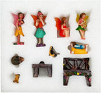 Fairies Set of 10 Pcs Miniature Garden Figurines - Outdoor Decor Art for Fall Winter, Outdoor Statue for Patio, Lawn, Yard Decoration