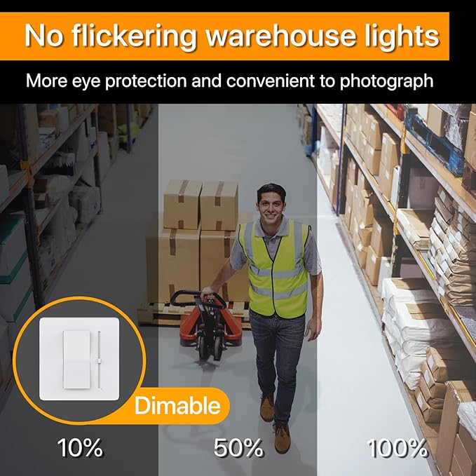 250W LED High Bay Lights - 4 Pack UFO High Bay Lights 37500 LM, 5000K Daylight, 0-10V Dimmable, IP65 Waterproof for Garage, Warehouse, Pole Barn, ETL Listed