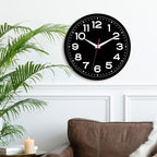 Wall Clock Silent Non-Ticking Modern Clock Battery Operated 8 Inch Small Classic Analog Decorative for Kitchen, Living Room, Office, Bedroom, Bathroom (Black Black)