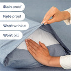 King Sheets Set 6 Piece - Includes 4 Pillowcases - Bed Sheets King Size - Soft Hotel Luxury Bedding - Cooling, Comfy & Breathable - 1 Flat & 1 Fitted & 4 Pillowcases w/ Deep Pockets - Heathered Blue