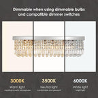 Siljoy Modern Crystal Chandelier 6-Lights Rectangular Flush Mount Pendant Ceiling Light Fixture Rectangle K9 Crystal Raindrop Chandelier for Dining Living Room Kitchen Island L31.5'' x W10'' x H10'