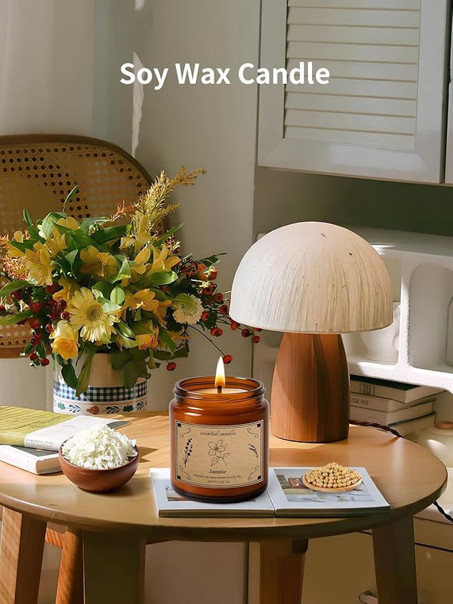 Scented Candles for Home, 16oz Large Jar Scented Candle – Jasmine Soy Wax Candle with 100 Hour Burn Time, Long Lasting Aromatherapy Candle for Home Décor, Relaxing Fragrance & Gift Giving