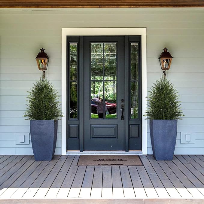 Artificial Topiary Ball Tree, Indoor Realistic Faux Boxwood Bush Potted Plants, Outdoor Fake Shrubs Cedar Evergreen Plants for Home Living Room Front Porch Decor (2, 3ft)