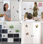 White Magnetic Picture Frame 4X4 for Refrigerator,12 Pieces Square Photo Magnets Sleeves for Fridge and Whiteboard,Locker