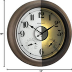 CLXEAST Illuminated Outdoor Clocks Waterproof 18 Inch with Smart Sensor,Large Outdoor Pool Clock with Temperature & Hygrometer,Grey Oak/Faux Barnwood,House Warming Gifts New Home