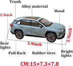 Toy Car Compatible RAV4 Model Cars Pull Back Toys diecast Cars 1/32 Metal Collect car with Light and Sound Pull Back for Boys Children Age 3 + Year Old Festival Gift(Green)
