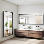 Black Bathroom Mirror, 72x30 Inch Rectangular Deep Frame Mirror, Large Wall Mounted Bathroom Vanity Mirror Over Sink for Bedroom,Restroom, Living Room, Hangs Vertically or Horizontally