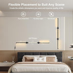 53.2 Inch Wall Lights, 360°Rotatable Wall Sconce, 3 Color Temperatures, Plug-in Dimmable Wall lamp for Bedroom, Living Room（2 Pack）