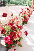 IPOPU 43.3" Red Poppy Flowers Artificial Flowers 6pcs Fake Silk Poppies Long Stem Artificial Flowers for Tall Vase for Wedding Party Home Decor(Red)