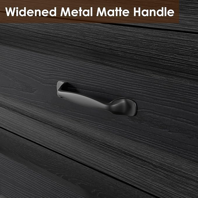 HOMMPA 24'' Farmhouse Nightstand with Charging Station, Bedside Tables with Storage, Side Table with USB Port, 3 Drawers End Table Dresser, Wood Night Stand for Bedroom, Living Room, Black