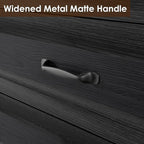 HOMMPA 24'' Farmhouse Nightstand with Charging Station, Bedside Tables with Storage, Side Table with USB Port, 3 Drawers End Table Dresser, Wood Night Stand for Bedroom, Living Room, Black