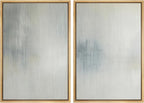 SIGNFORD Framed Canvas Print Wall Art Set Soft Gray and Blue Abstract Neutral Illustration Modern Art Decorative Nordic Nature for Living Room, Bedroom, Office - 16"x24"x2 Natural