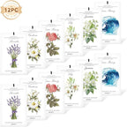 MYARO 12 Packs Scented Sachets for Drawer and Closet, Long-Lasting Sachets Bags Home Fragrance 6 Scents Option- Lavender, Rose, Jasmine, Ocean, Gardenia, Lily