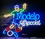 Real Neon Glass Tubes Sign For Modelo Especial Soccer Bulb Sign Lights Sign Tube Iconic Bulbs Bright Lamp Custom Brand Logo Handmade Neon Signs Wall Decor 24 * 20 Inches