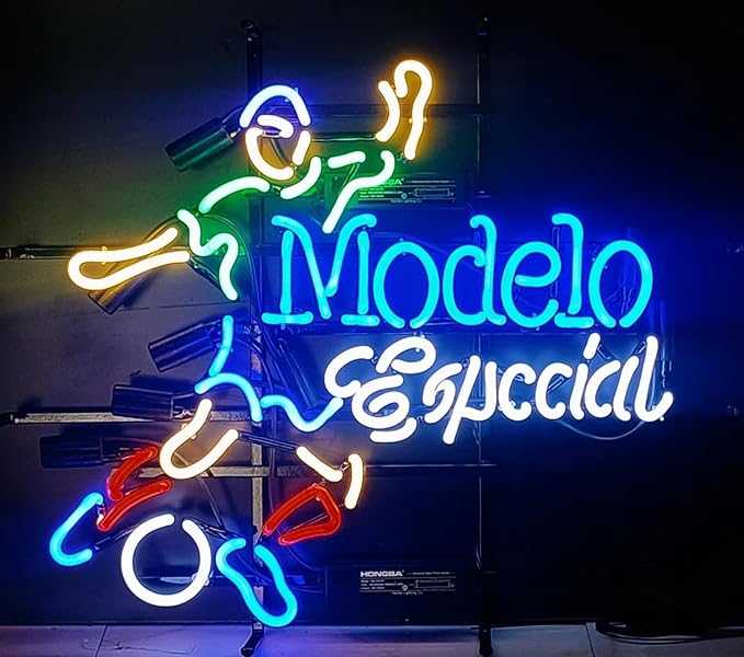 Real Neon Glass Tubes Sign For Modelo Especial Soccer Bulb Sign Lights Sign Tube Iconic Bulbs Bright Lamp Custom Brand Logo Handmade Neon Signs Wall Decor 24 * 20 Inches