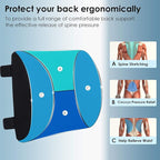 CompuClever Lumbar Support Pillow for Office Chair/Car, Memory Foam Back Cushion Pain Relief and Improve Posture, Lower Back Pillow for Gaming and Desk Chair, Couch, Adjustable Straps