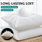 Oubonun 16 x 16 Down Feather Throw Pillow Inserts - Fluffy and Plush Odor-Free Fill - 100% Breathable Cotton Fabric for Couch Sofa Bed, White, Pack of 2
