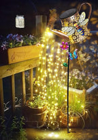 Solar Lights Outdoor Decorative, 39.4'' Metal Solar Watering Can Lights with Bee, Waterproof Garden Stake for Yard Lawn Patio Pathway Landscape, Gardening Gifts for Mom Grandma Women