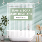 AmazerBath Camper Shower Curtain Liner 60x64, Clear Shower Curtain Liner, Waterproof Plastic Shower Liner, Cute Lightweight PEVA Shower Curtain with 3 Magnets and 10 Rustproof Metal Grommets