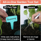 Vertical Planter, 5 Tier Stackable Strawberry Planter with Garden Tool Set, Movable Indoor/Outdoor Garden Herb Pot for Growing Vegetables and Succulents, Green