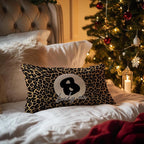 Coquette Pink Bow Leopard Print Lips Lucky 8 Ball Throw Pillow Covers 20x12, Cheetah Print Room Decor, Funky Y2K Leopard Decorative Pillow Covers for Girls Room Dorm Apartment Home，Set of 2