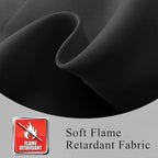Fcosie Fire Retardant Room Darkening Curtains, W72 by L84 Inches/Black Flame Resistant Blackout Curtain for Kids Room Door Window/Antique Bronze Grommet Top Privacy Drapes Backdrops, 2 PCS