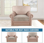 H.VERSAILTEX Velvet Stretch Couch Cushion Cover Plush Cushion Slipcover for Chair Cushion Furniture Protector Seat Cushion Sofa Cover (1 Piece Armchair Cushion Covers, Oatmeal)