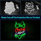 Crs Light Neon Signs for Wall Decor Beer Bar Signs for Man Cave Decor Green LED Neon Sign for Room Neon Light Sign for Wall Decor Birthday Party USB Powered