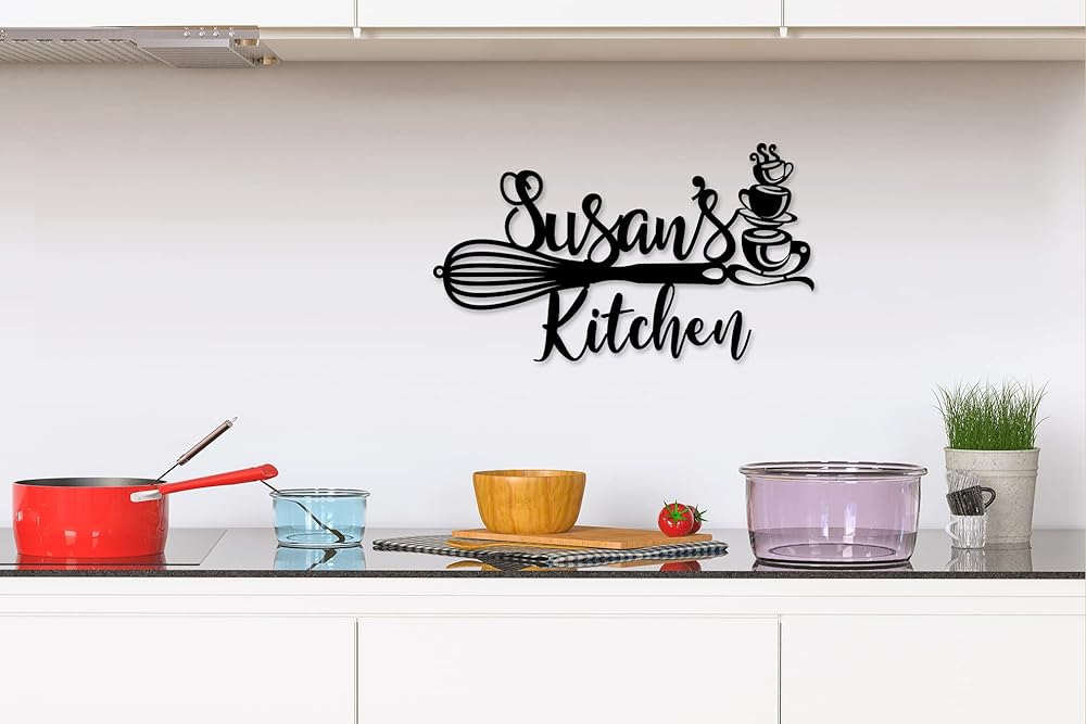Custom Kitchen Name Sign, Personalized Kitchen Metal Sign, Kitchen Art Wall Decor, Kitchen Signs Wall Decor, Metal Wall Art, Kitchen Decor, Mothers Day Gift, Mom's Kitchen, Gift for Grandma