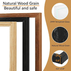 IBUYKE 11 x14 Picture Frame,Set of 3,Solid Oak Wood 11x14 Photo Frame with Mat to 8x10,11x14 Picture Frames With Tempered Glass,Wall Mount Display,Home Decor,Black Oak 14 x 11 Frame,UWPF1114B-3