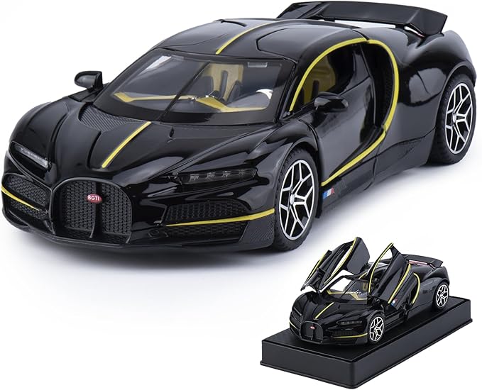 Car Toys for Boys 1 32 Diecast Cars Collectibles Car Model Kit,Metal Toy Car for Boys and Girls,Pull Back Cars with Lights and Sounds,Cars for Kids Ages 3-5（Black）