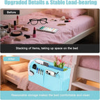 Bedside Caddy Organizer with Fixed Straps, Bunk Bed Caddy ideal for Home, Bunk Bed, Dorm, Hospital, Crib, Versatile Bedside Storage Solution (Blue)