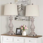 29" Tall Table Lamp for Living Room Set of 2,Vintage Bedside Nightstand Lamps with USB C+A Ports & AC Outlet,3-Way Dimmable Touch Control Desk Lamp for Bedroom,Color 2