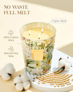 M&SENSE Extra Large Candle Sage Citrus Scented, 3-Wick 35oz 150H Long Lasting, Natural Soy Wax Aromatherapy Candle for Stress Relief, Home Fragrance Housewarming Gifts Candle for Home Decor