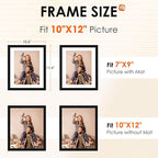 FIXSMITH 10x12 Picture Frame Set of 4, Photo Frame with HD Plexiglass, Display Pictures 7x9 with Mat or 10x12 Without Mat, Black Picture Frames Collage Wall Decor, Gallary Wall Frame