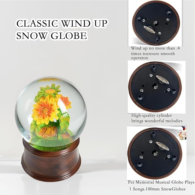 Fall Autumn Decor Sunflower Snow Globe Musical, Sunflower Themed Gifts, Indoor Farmhouse Fall Decorations, Thanksgiving Gift Ideas.